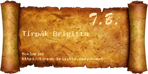 Tirpák Brigitta névjegykártya